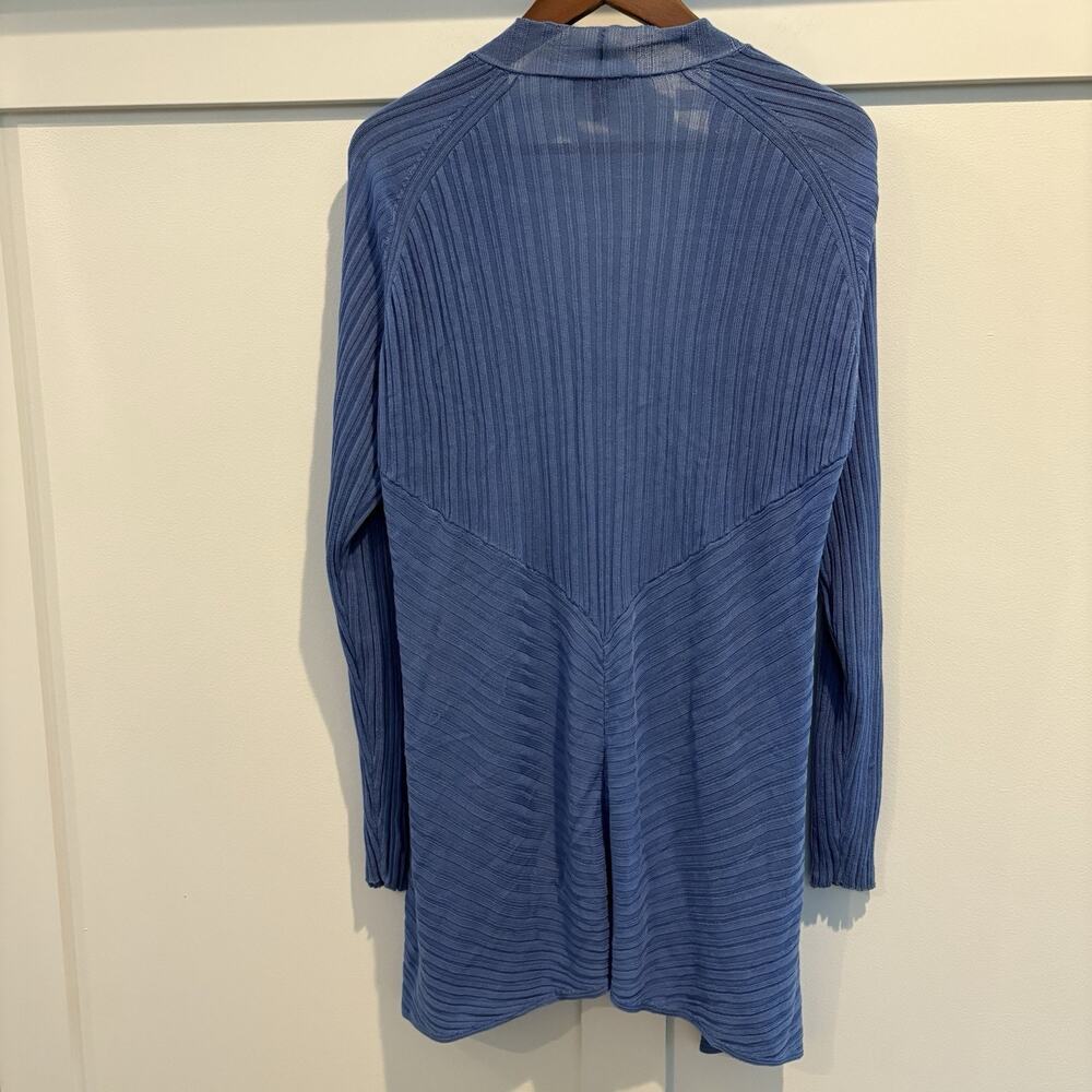 Eileen Fisher‎ Open Front Cardigan Women 1X Blue Tencel Lagenlook Boho READ - Picture 7 of 15